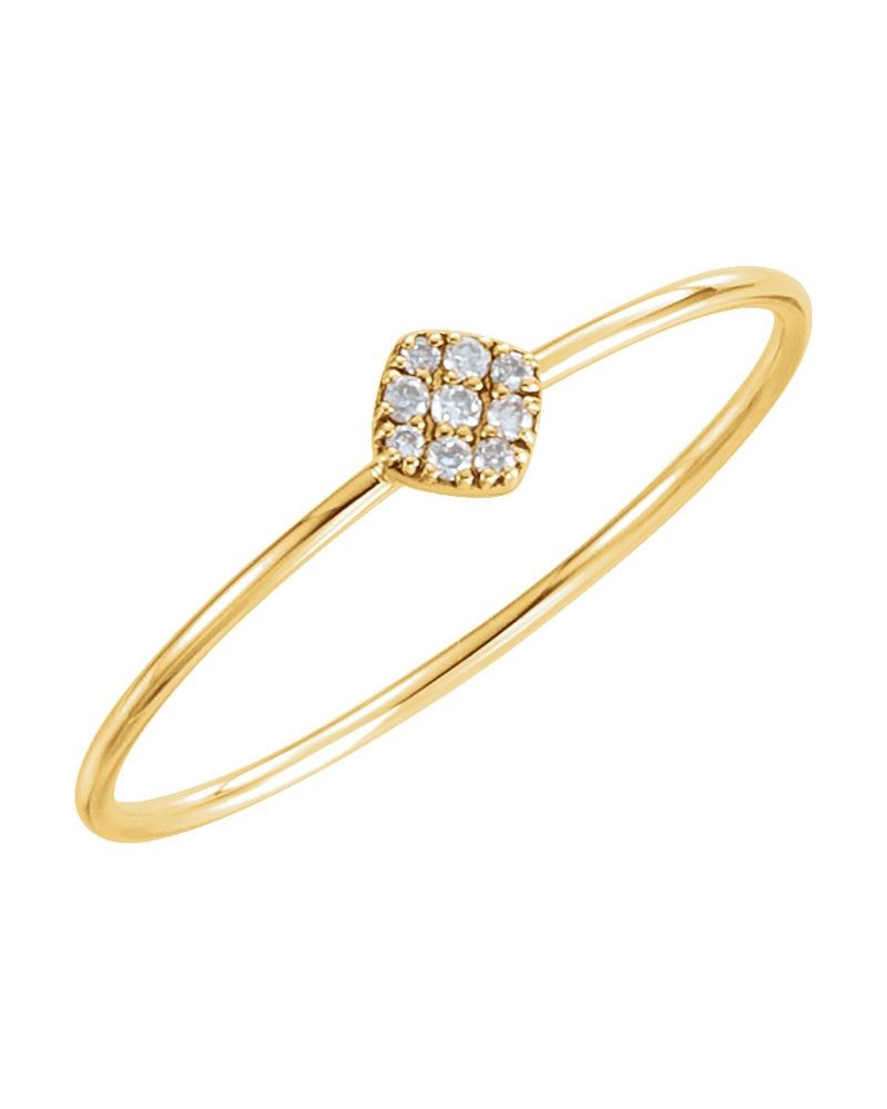 Anel Cluster Delicado em Ouro 14k com Diamantes Naturais