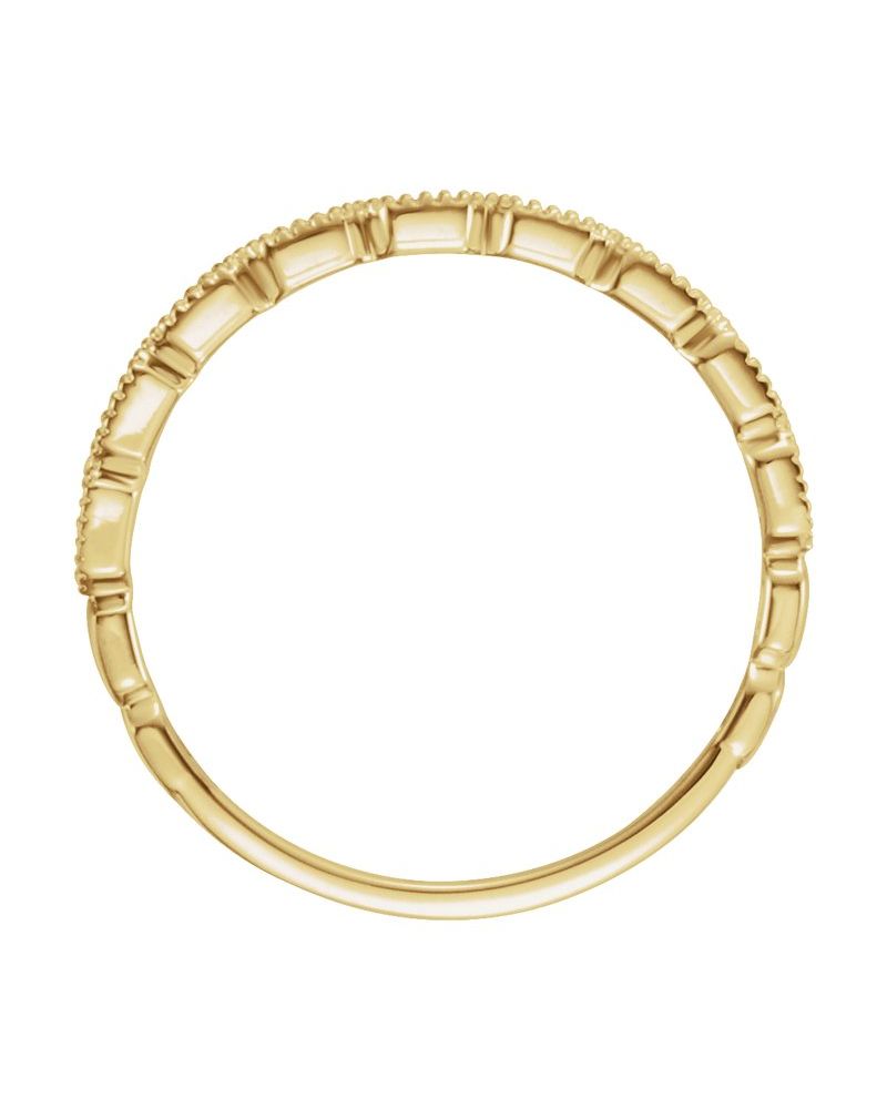 Anel Milgrain Empilhável em Ouro 14k com Diamantes Naturais – Modelo 2