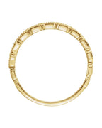Anel Milgrain Empilhável em Ouro 14k com Diamantes Naturais – Modelo 2