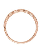 Anel Milgrain Empilhável em Ouro 14k com Diamantes Naturais – Modelo 2