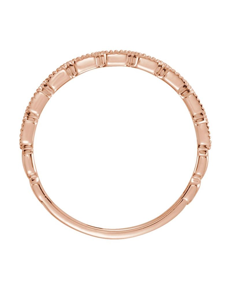 Anel Milgrain Empilhável em Ouro 14k com Diamantes Naturais – Modelo 2
