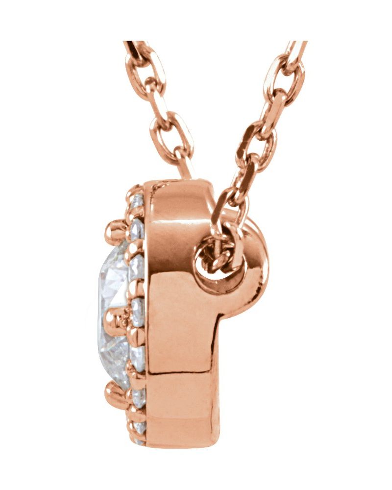 Colar Halo em Ouro 14k com Diamantes de Laboratório