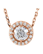 Colar Halo em Ouro 14k com Diamantes de Laboratório