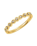 Anel Vintage Empilhável em Ouro 14k com Diamantes Naturais