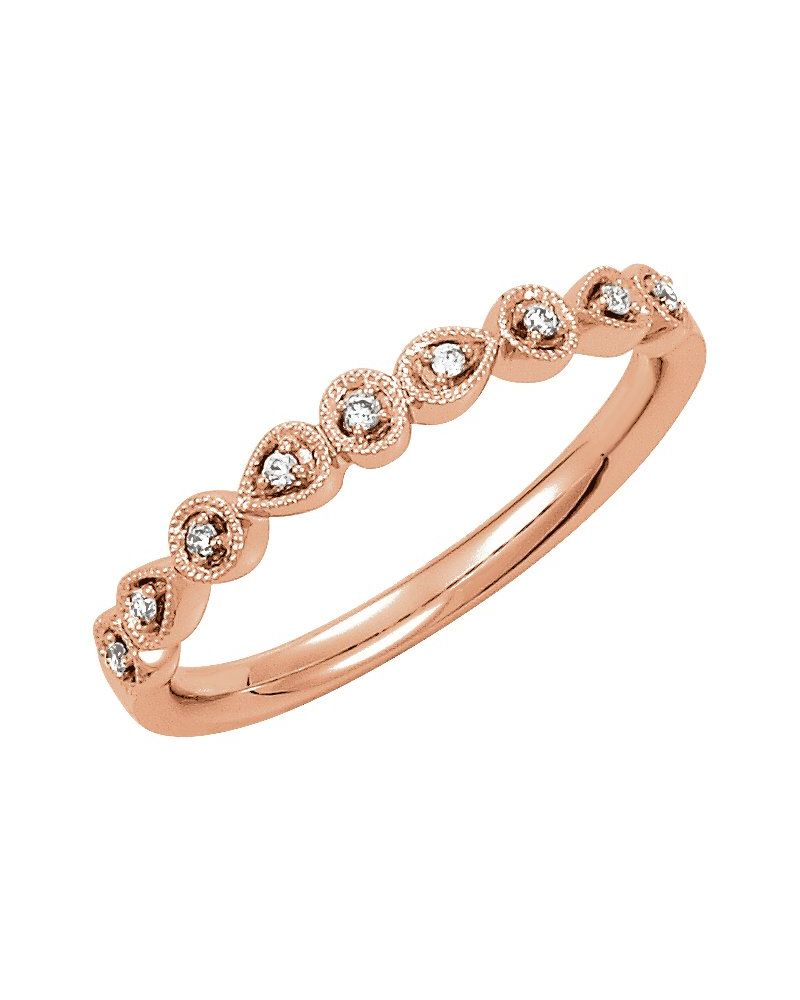 Anel Vintage Empilhável em Ouro 14k com Diamantes Naturais