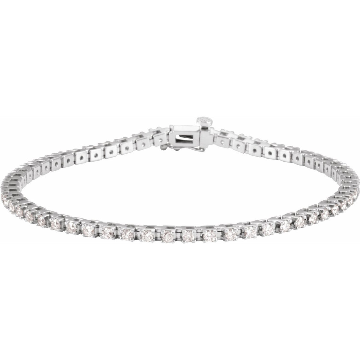 Pulseira Riviera em Ouro 18k com Diamantes Naturais – Ouro Branco 18k