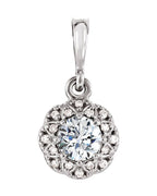 Pingente Halo em Ouro 14k com Diamantes Naturais – Modelo 15