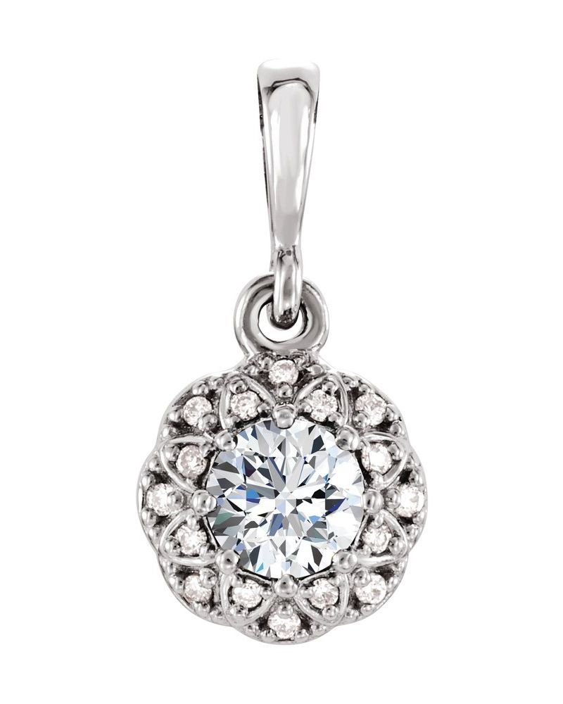 Pingente Halo em Ouro 14k com Diamantes Naturais – Modelo 15