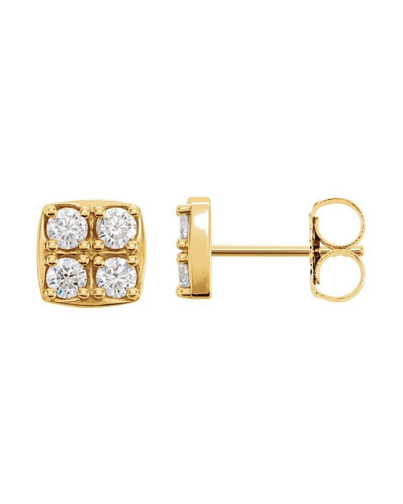 Brinco Cluster em Ouro 14k com Diamantes Naturais – Modelo 7