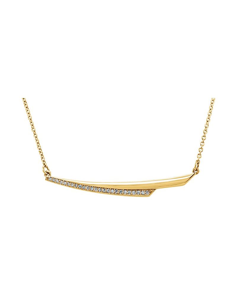 Colar Barra em Ouro 14k com Diamantes Naturais – Modelo 7
