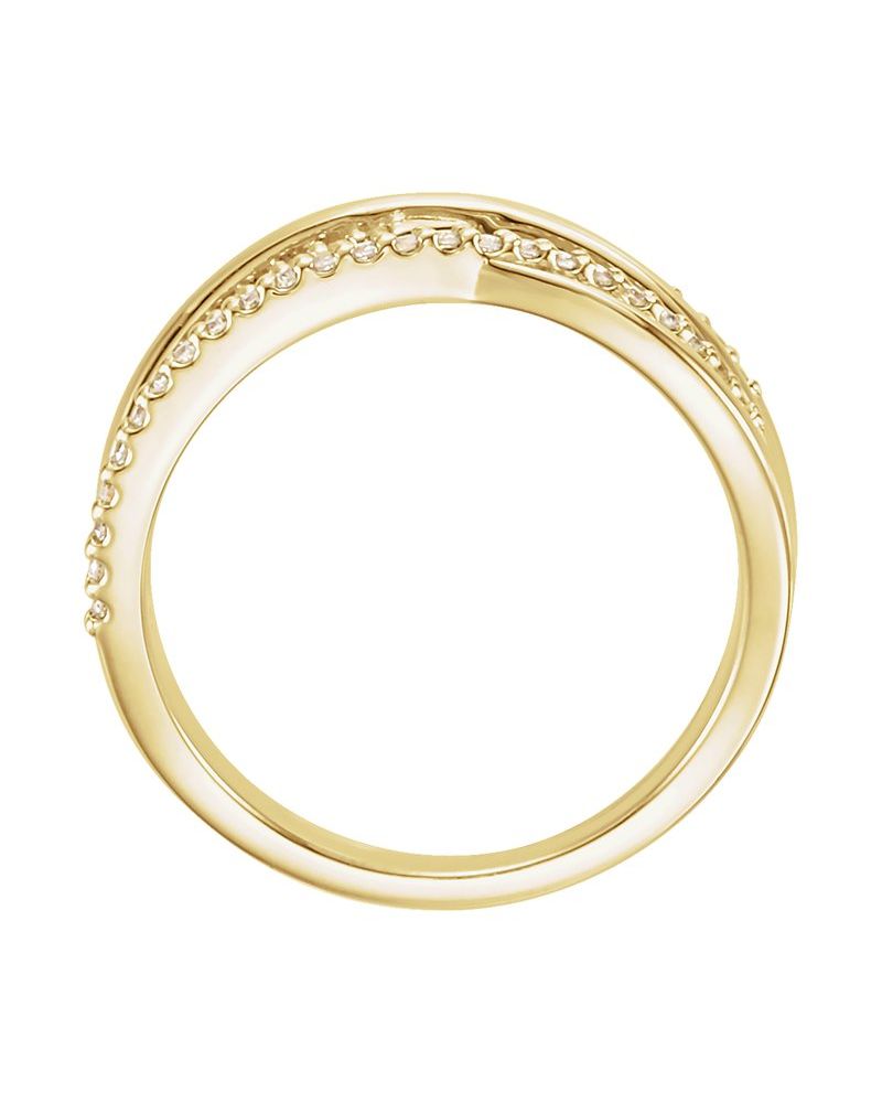 Anel Entrelaçado em Ouro 14k com Diamantes de Laboratório – Modelo 2