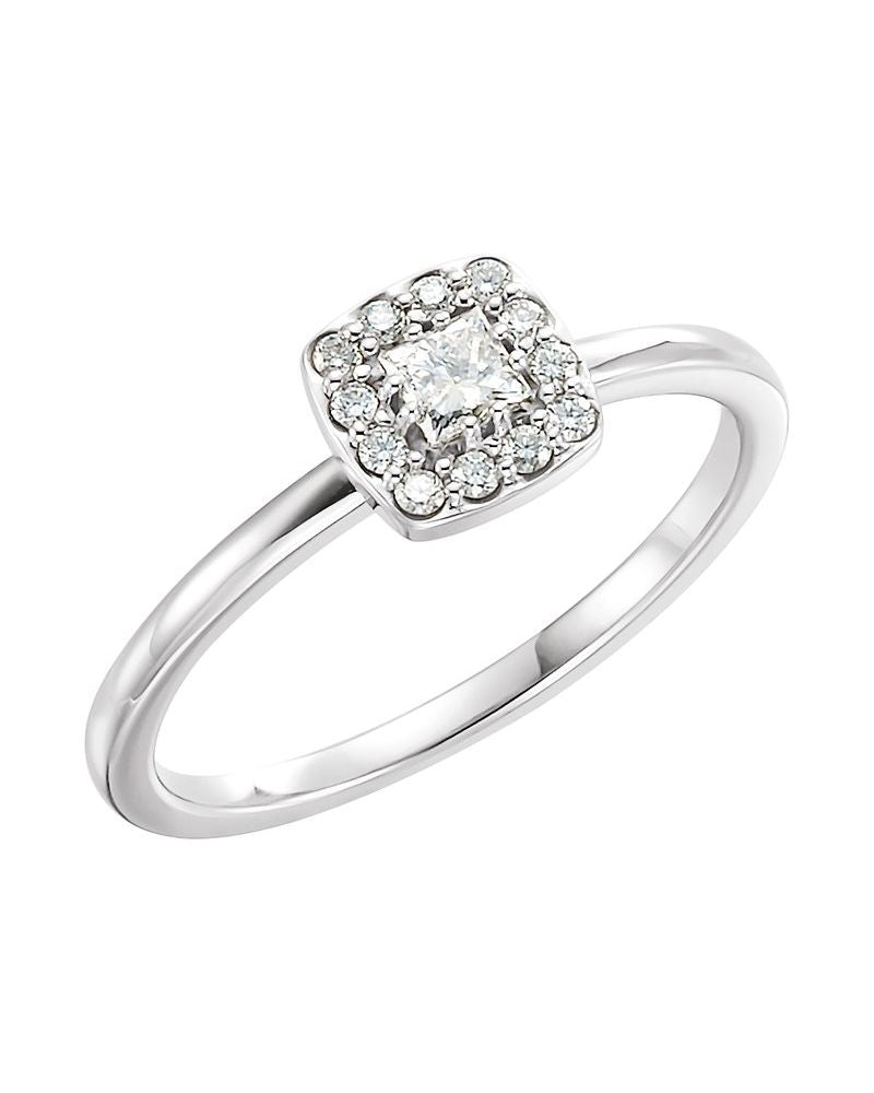 Anel Halo em Ouro 14k com Diamantes Naturais – Modelo 7