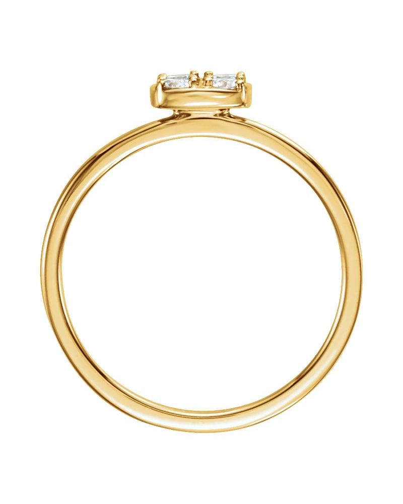 Anel Cluster Empilhável em Ouro 14k com Diamantes Naturais – Modelo 5