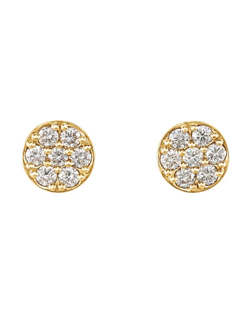 Brinco Cluster em Ouro 14k com Diamantes Naturais – Modelo 3