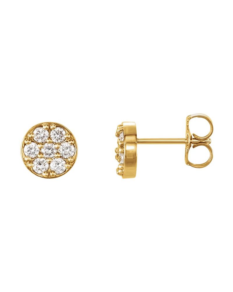 Brinco Cluster em Ouro 14k com Diamantes Naturais – Modelo 3