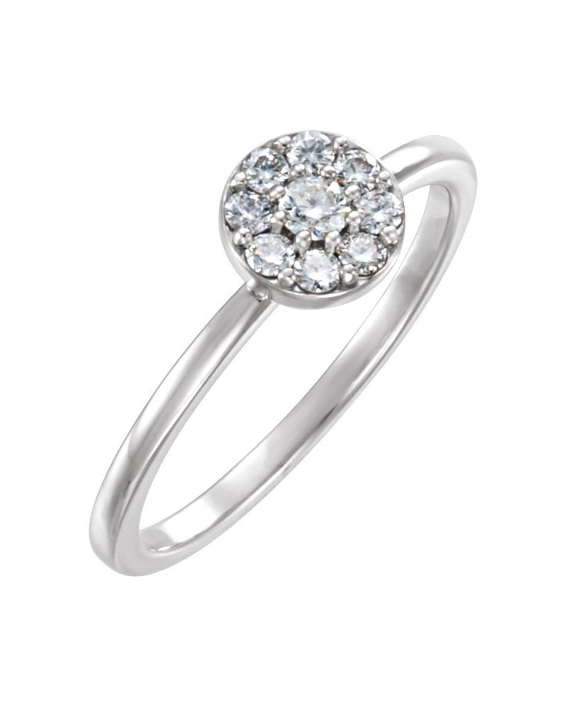 Anel Cluster em Ouro 14k com Diamantes Naturais – Modelo 7