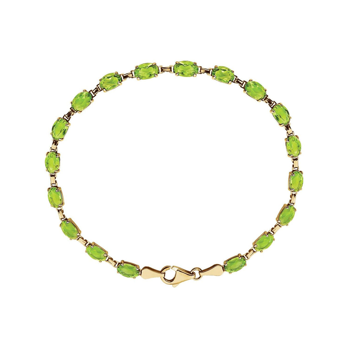 Pulseira riviera peridoto – Ouro Amarelo 14k
