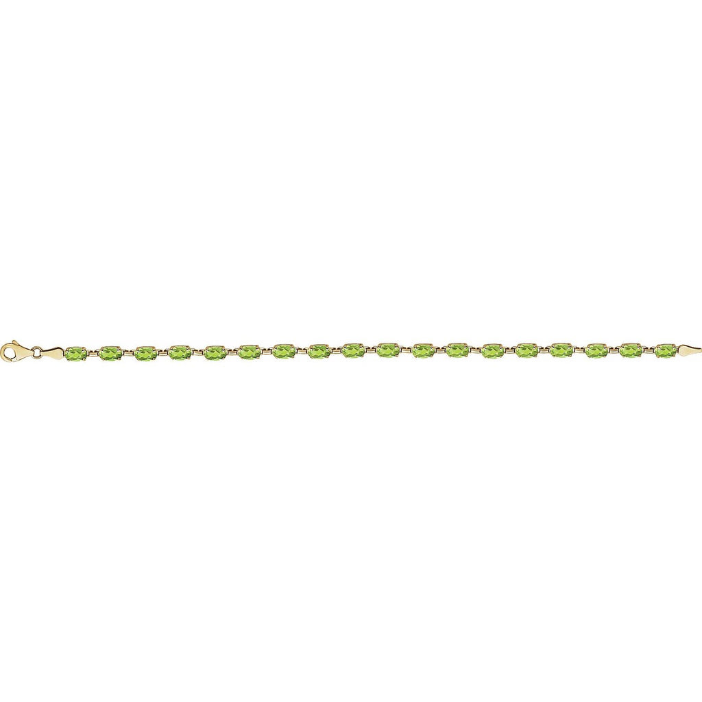 Pulseira riviera peridoto – Ouro Amarelo 14k