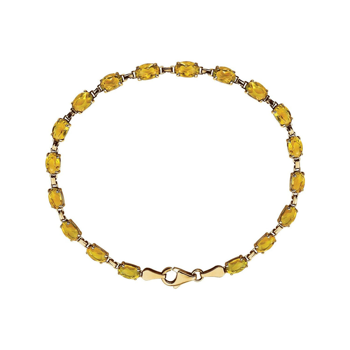 Pulseira riviera citrino – Ouro Amarelo 14k