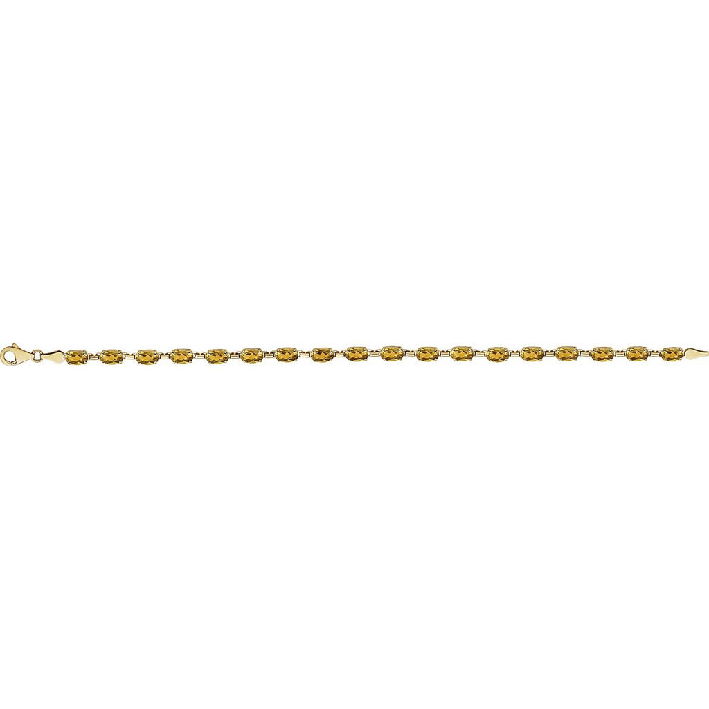 Pulseira riviera citrino – Ouro Amarelo 14k