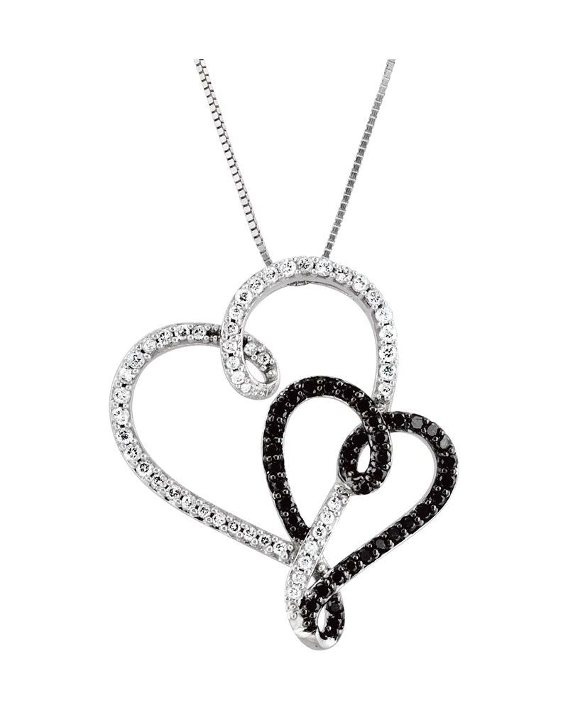 Colar Duplo Coração Cravejado em Ouro 14k com Diamantes Naturais