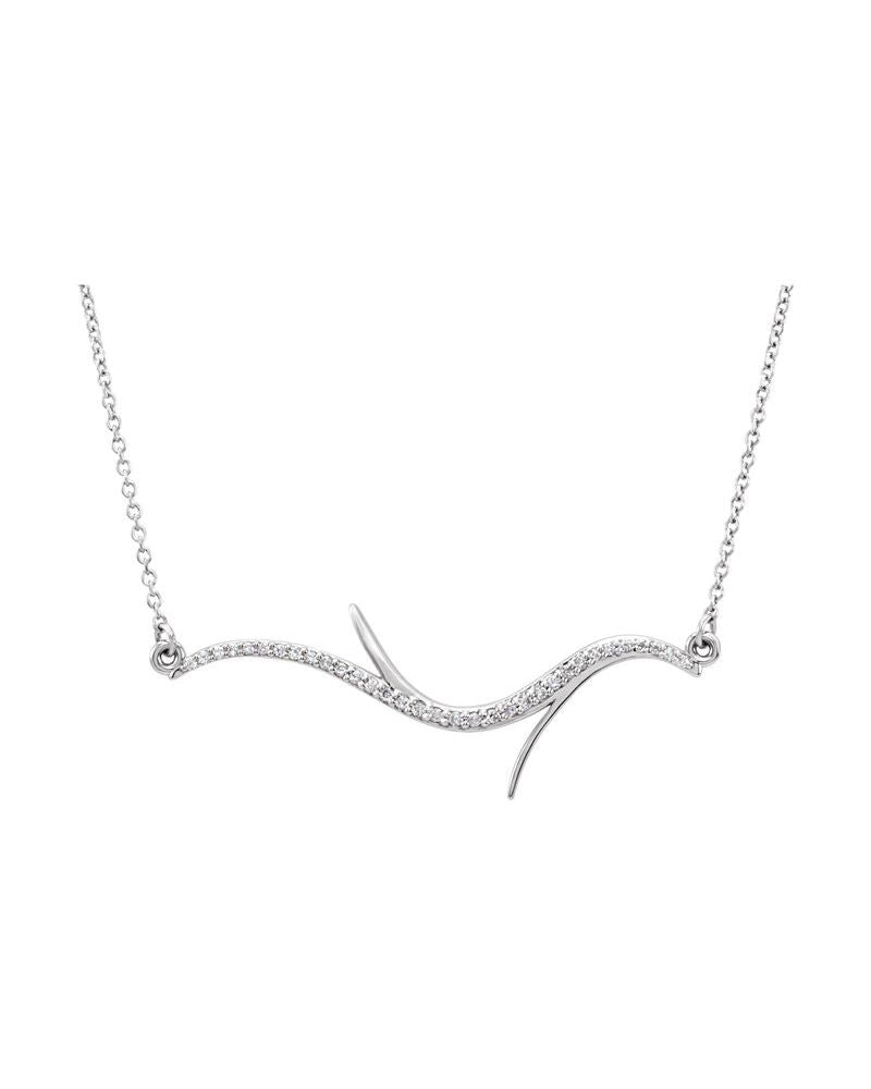 Colar Orgânico Barra em Ouro 14k com Diamantes Naturais – Modelo 2