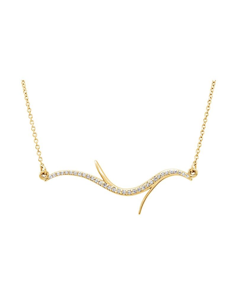 Colar Orgânico Barra em Ouro 14k com Diamantes Naturais – Modelo 2
