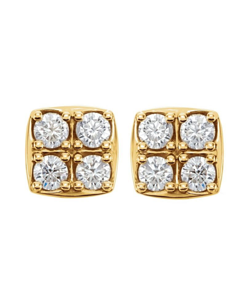 Brinco Cluster em Ouro 14k com Diamantes Naturais – Modelo 7