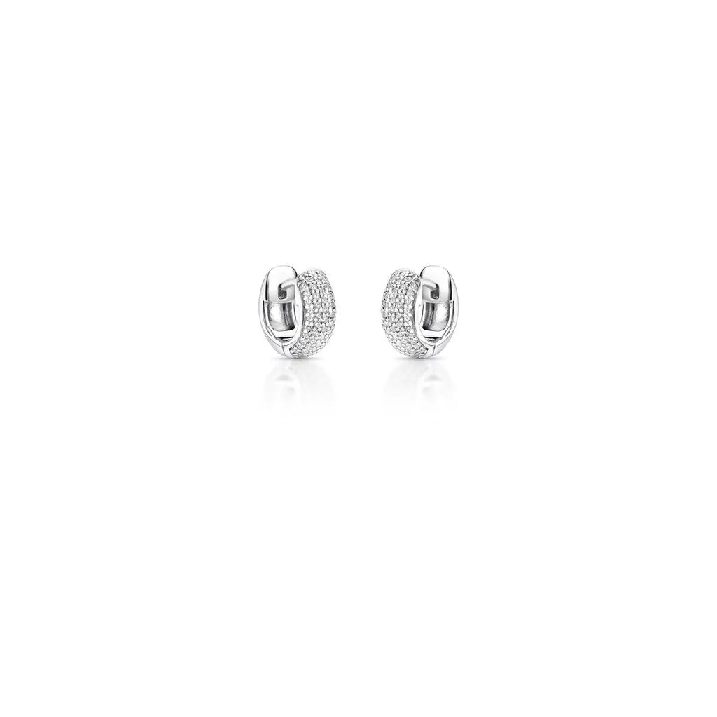 Argola de Prata 925 com Pedras Moissanites 1mm