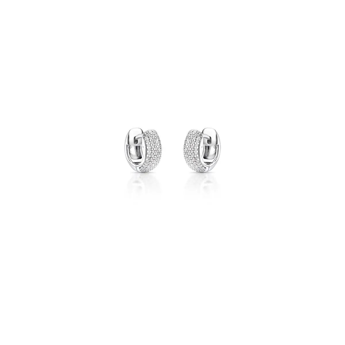 Argola de Prata 925 com Pedras Moissanites 1mm