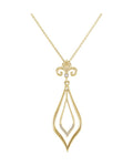 Colar Flor-de-lis em Ouro 14k com Diamantes Naturais – Modelo 5