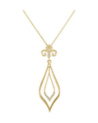 Colar Flor-de-lis em Ouro 14k com Diamantes Naturais – Modelo 5