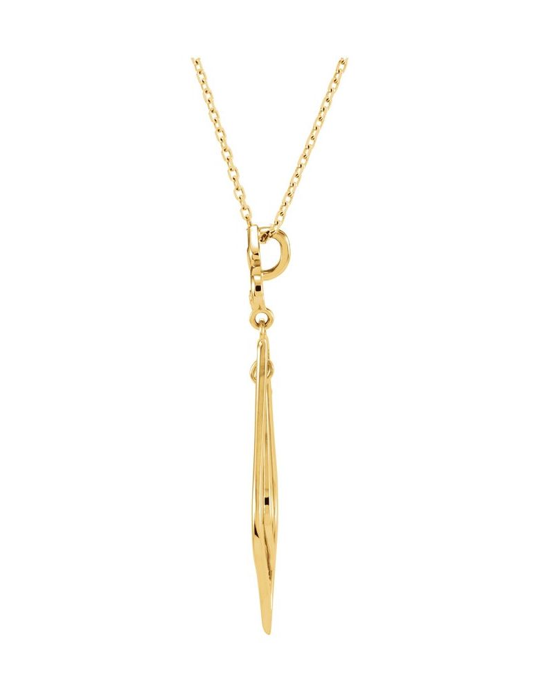 Colar Flor-de-lis em Ouro 14k com Diamantes Naturais – Modelo 5