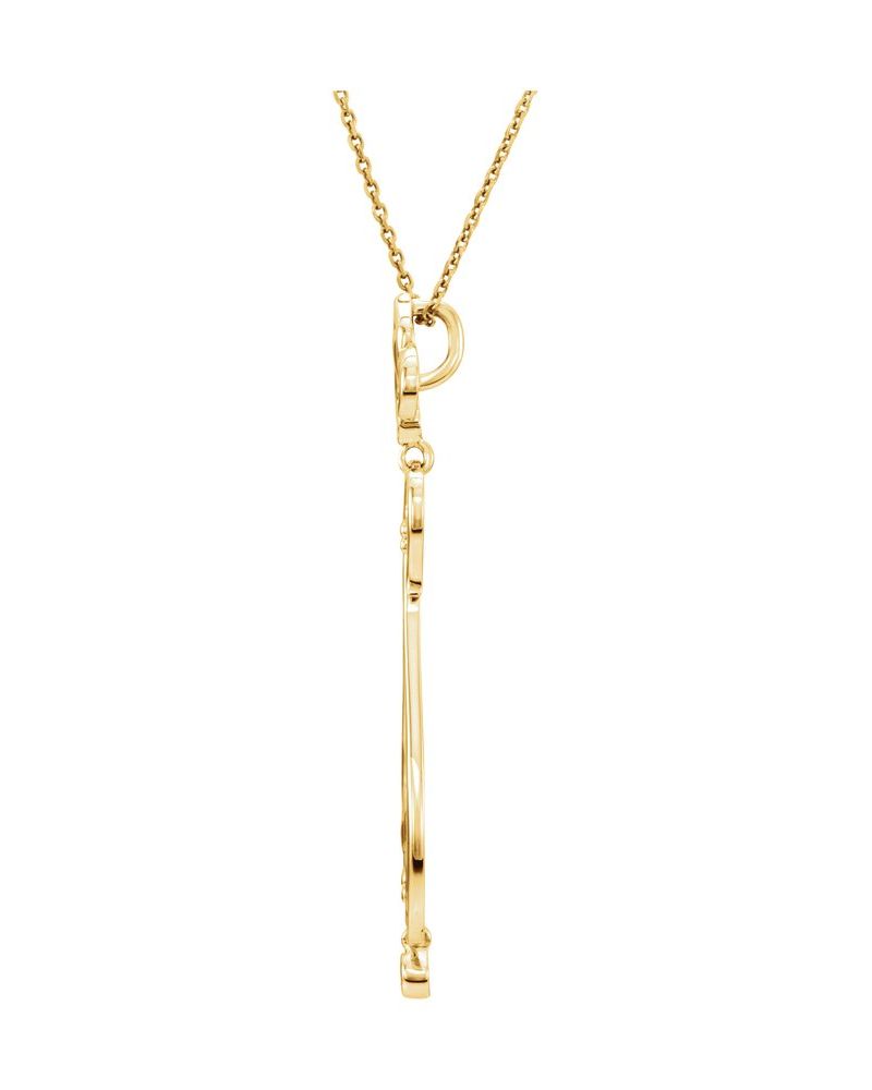 Colar Flor-de-lis em Ouro 14k com Diamantes Naturais – Modelo 2