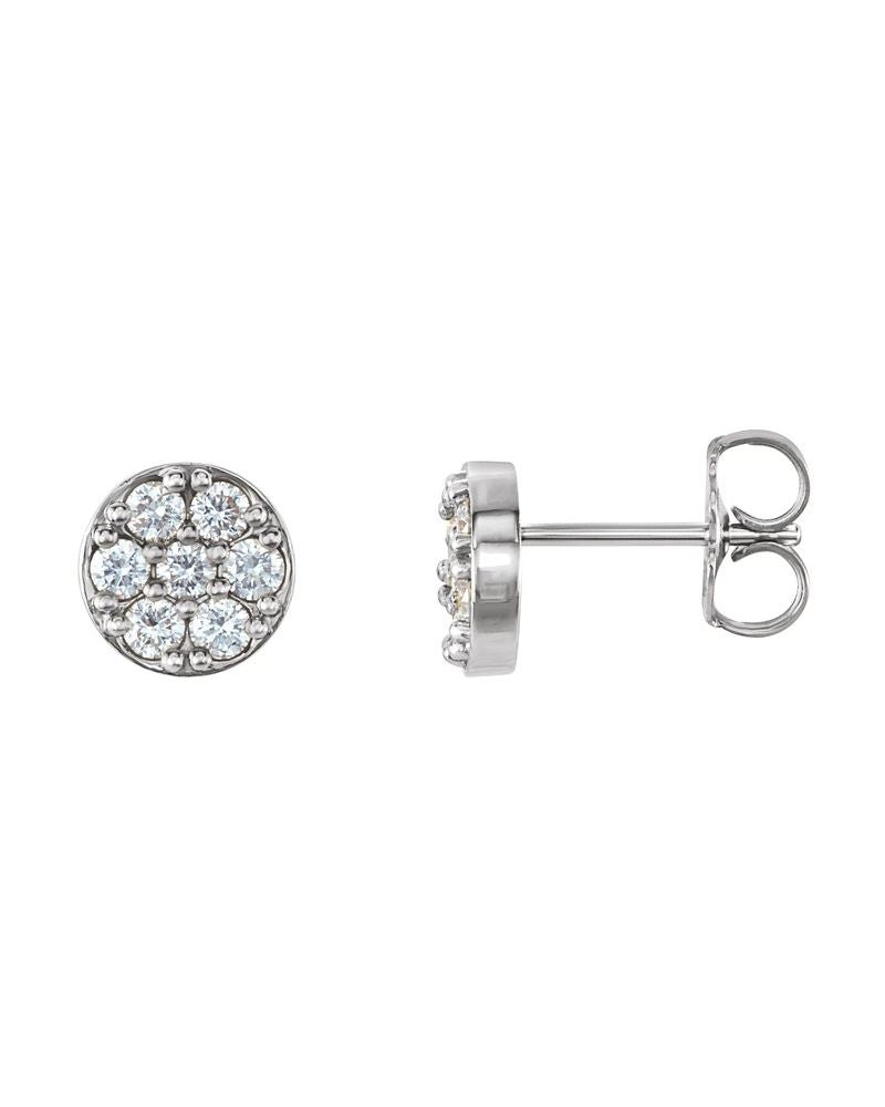 Brinco Cluster em Ouro 14k com Diamantes Naturais – Modelo 3