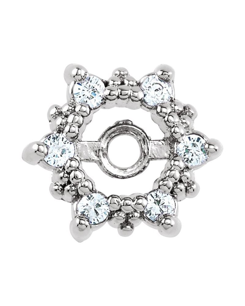 Jaqueta para Brinco Halo em Ouro 14k com Diamantes Naturais – Modelo 21