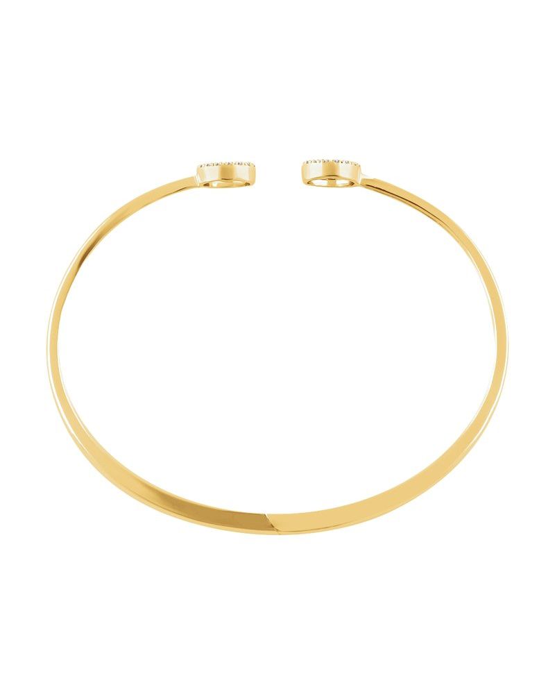 Bracelete Círculo com Dobradiça em Ouro 14k com Diamantes Naturais