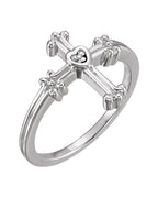 Anel Cruz em Ouro 14k com Diamantes Naturais – Modelo 6