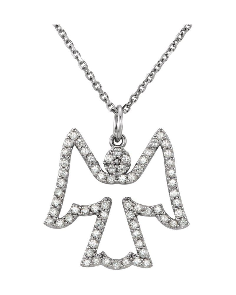 Colar Anjo em Ouro 14k com Diamantes Naturais