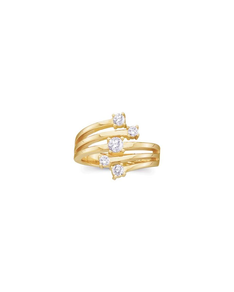 Anel Mão Direita Cravejado em Ouro 14k com Diamantes Naturais – Modelo 4