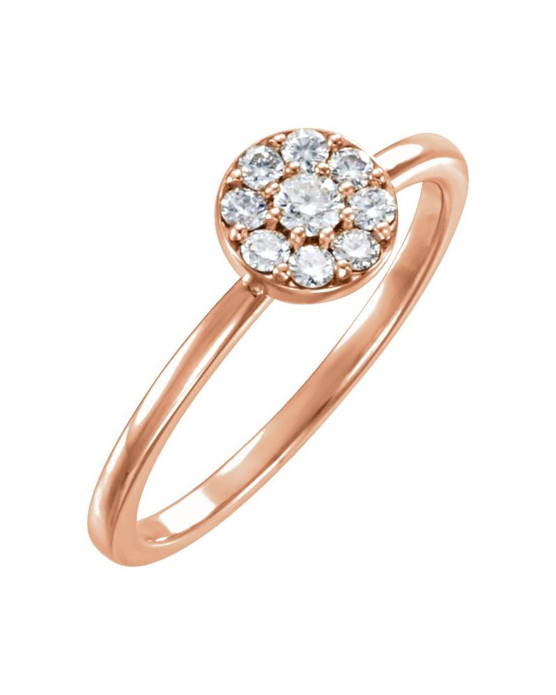 Anel Cluster em Ouro 14k com Diamantes Naturais – Modelo 7