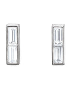 Brinco Baguete Barra em Ouro 14k com Diamantes Naturais