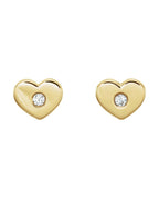 Brinco Coração em Ouro 14k com Diamantes Naturais