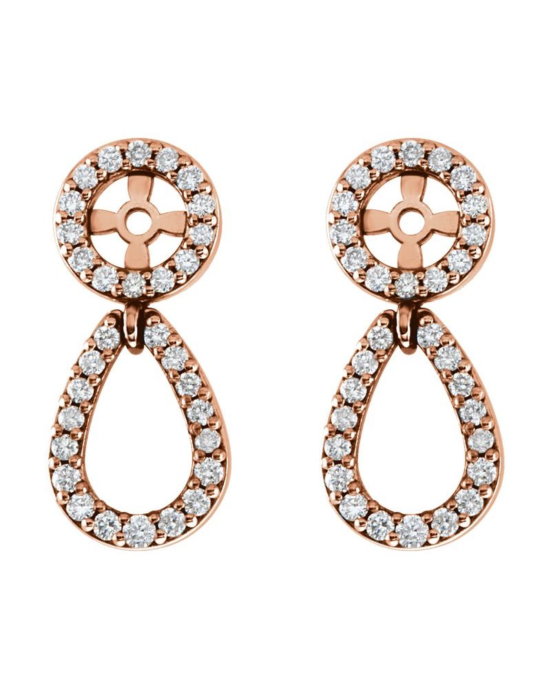 Jaqueta para Brinco Cravejada em Ouro 14k com Diamantes Naturais – Modelo 4