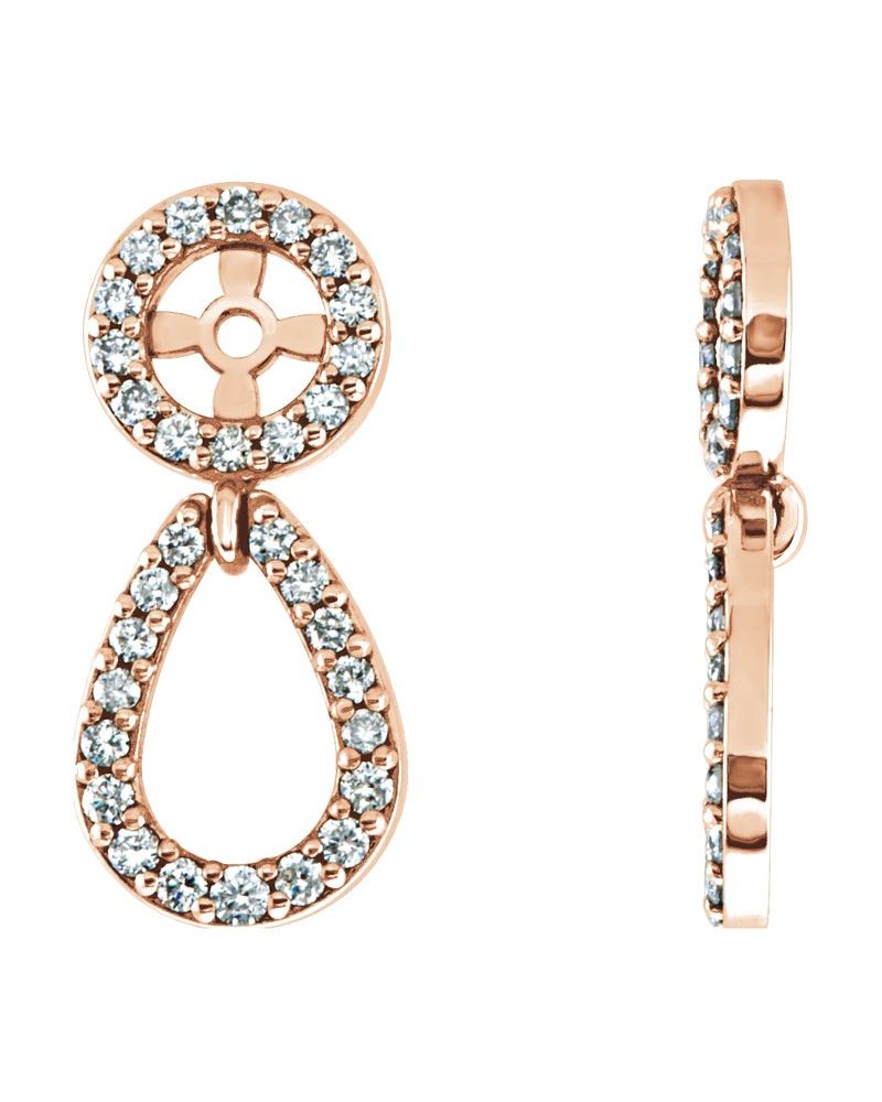 Jaqueta para Brinco Cravejada em Ouro 14k com Diamantes Naturais – Modelo 4