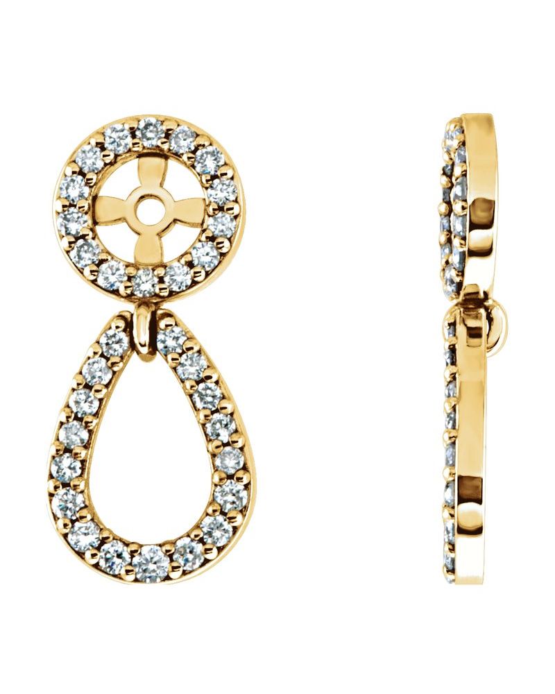 Jaqueta para Brinco Cravejada em Ouro 14k com Diamantes Naturais – Modelo 4