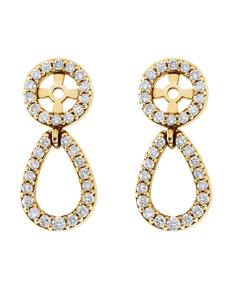 Jaqueta para Brinco Cravejada em Ouro 14k com Diamantes Naturais – Modelo 4