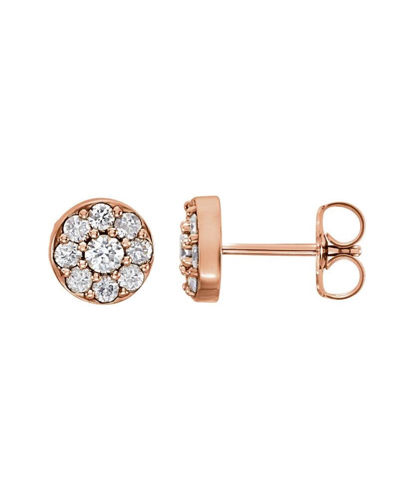Brinco Cluster em Ouro 14k com Diamantes de Laboratório