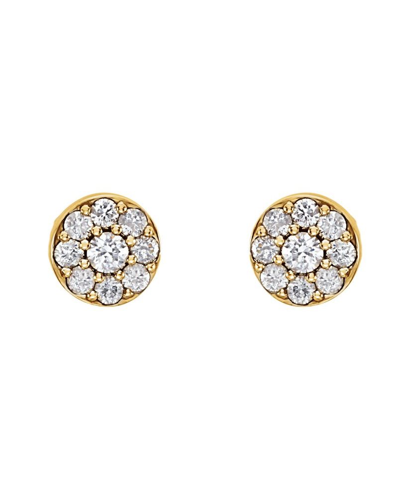 Brinco Cluster em Ouro 14k com Diamantes de Laboratório