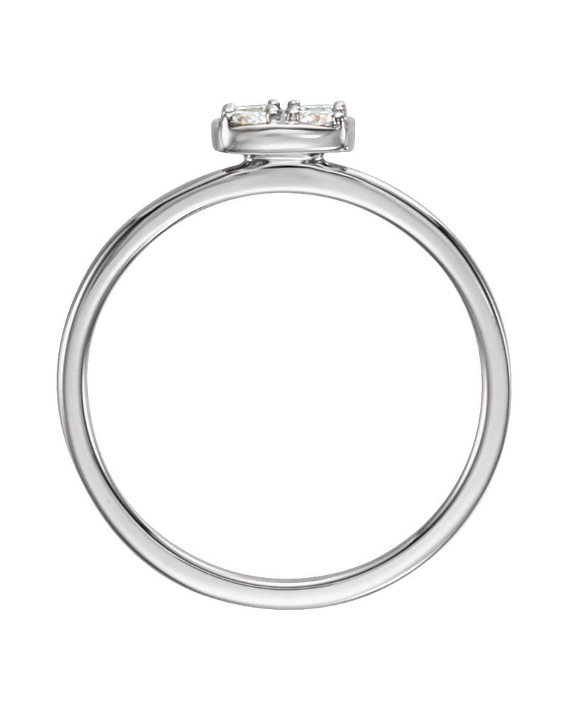 Anel Cluster Empilhável em Ouro 14k com Diamantes Naturais – Modelo 5